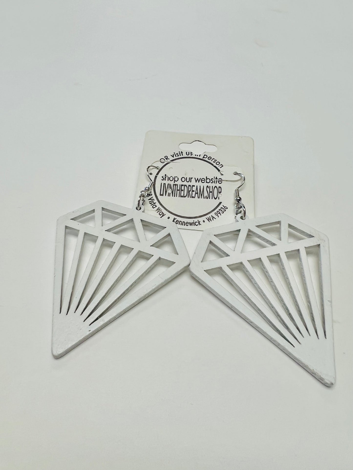 Silver Diamond Earrings