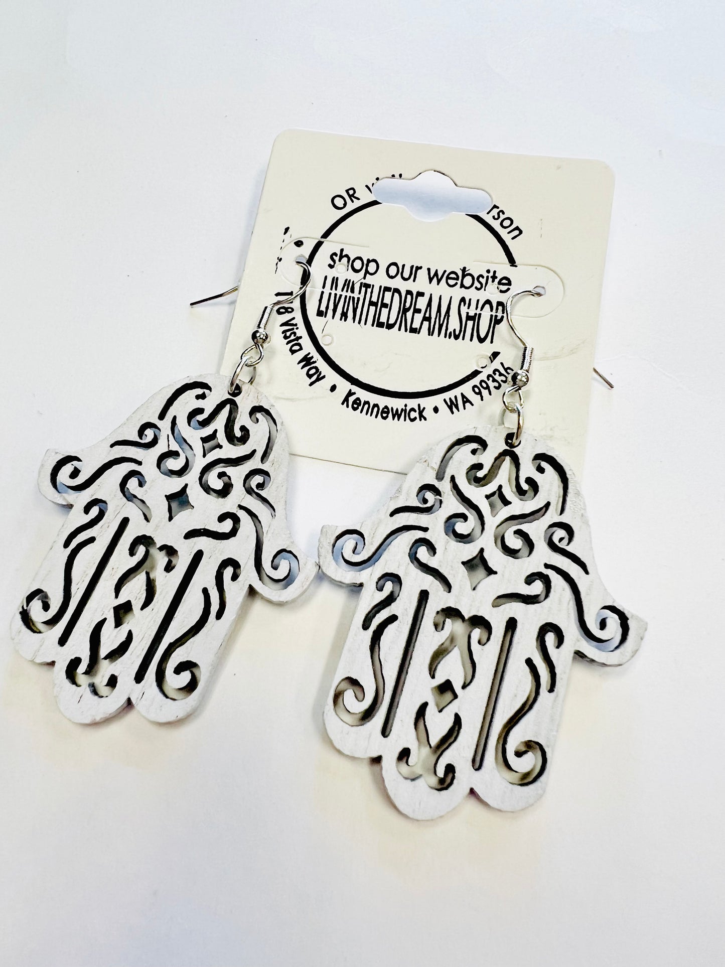 Gold Mandela hand earrings