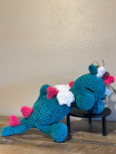 Load image into Gallery viewer, Handmade Children’s Crochet Sleeping Dragon plushie