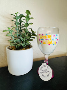 Handmade Happy birthday drinking glass/soy wax candle