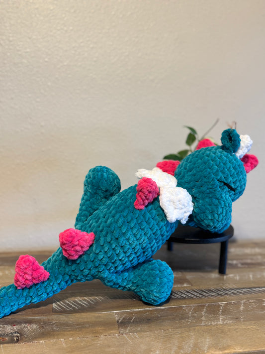 Handmade Children’s Crochet Sleeping Dragon plushie