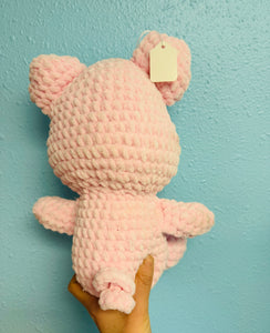 Handmade childrens pink pig plushie