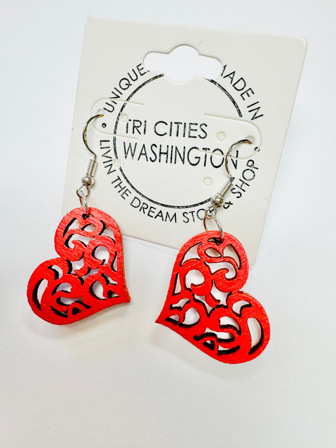 Red Heart Earrings