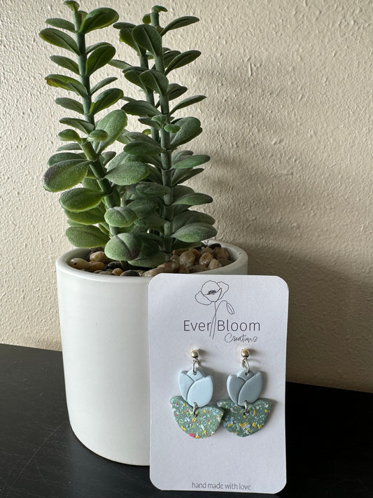 Handmade floral clay earrings By Ever Bloom Creations