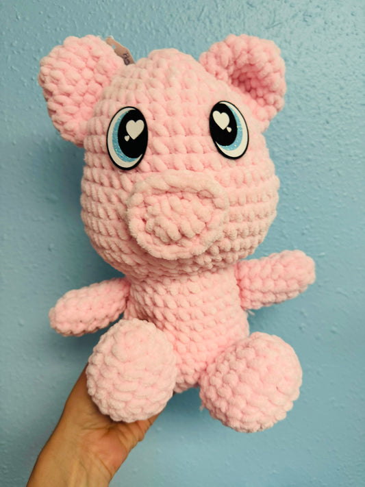 Handmade childrens pink pig plushie