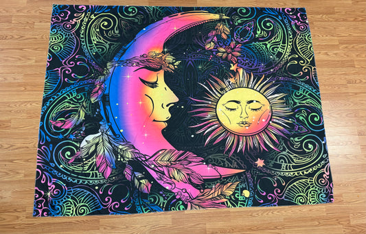 Colorful moon & Sun Tapestry