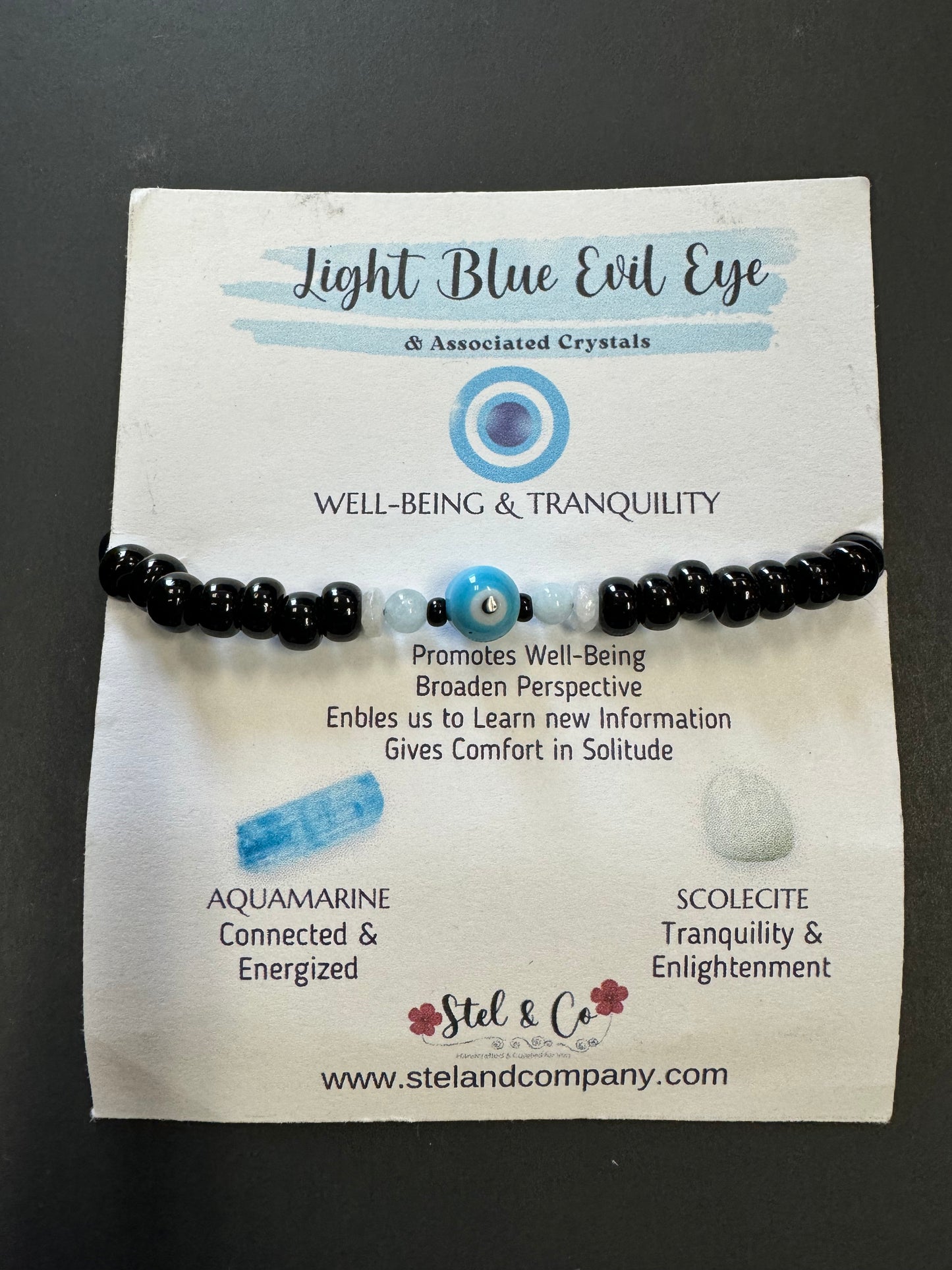 Light blue evil eye bracelet