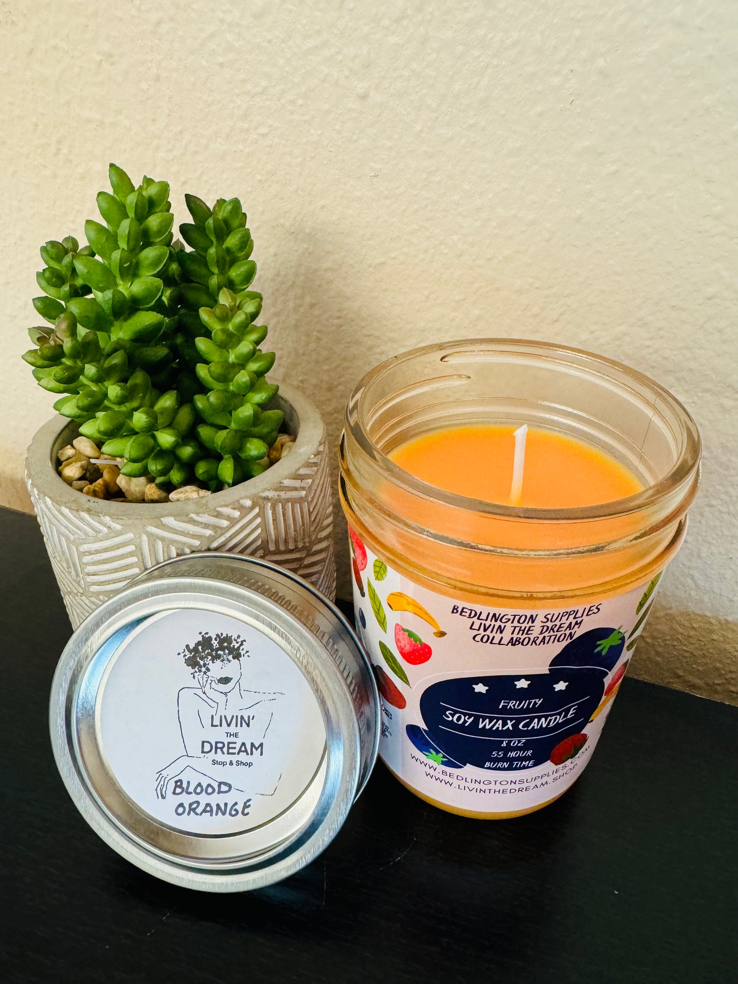 Handmade Blood orange candle