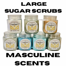 Load image into Gallery viewer, Large mens scented  Sugar Scrubs