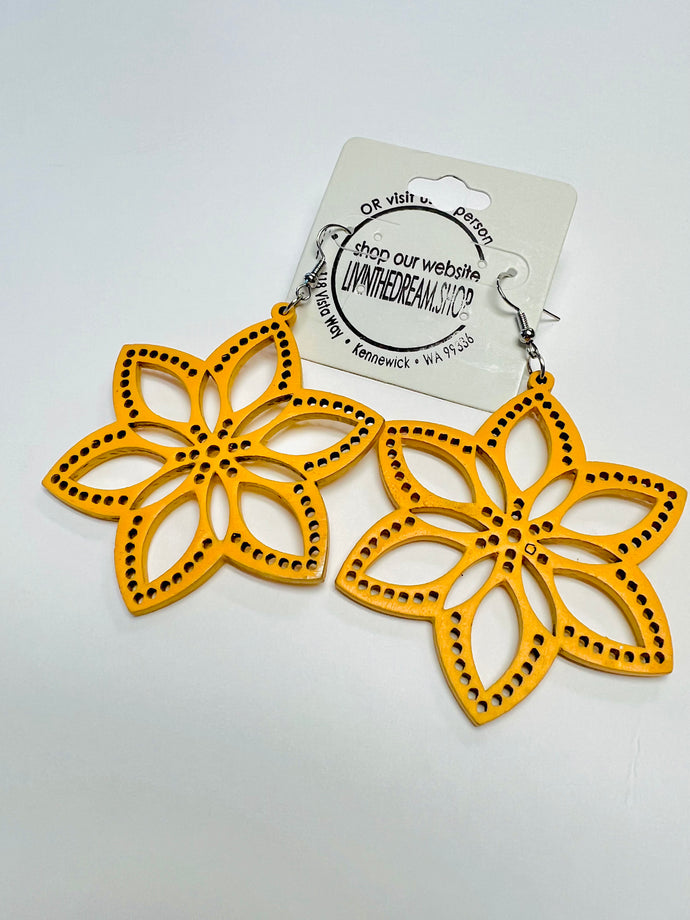 Yellow Flower Earrings