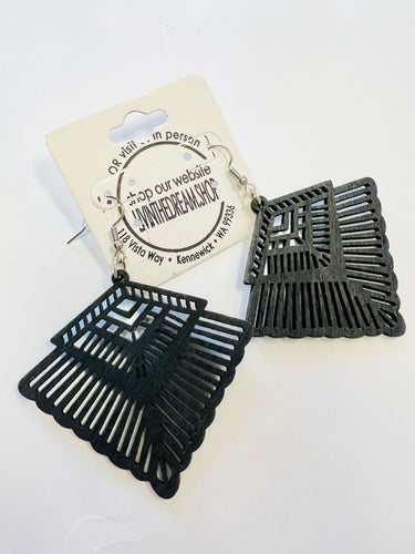 Black Fan style Earrings