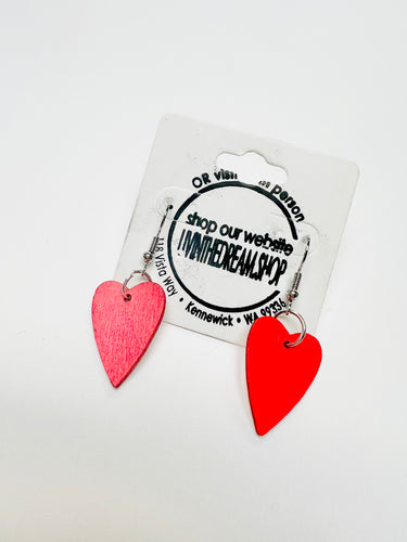 Red Heart Valentine’s Day dangle Earrings