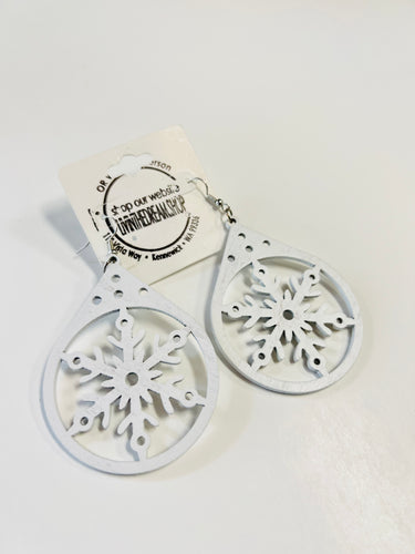 White Snowflake Earrings