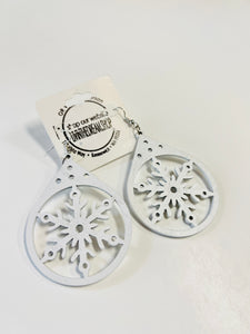 White Snowflake Earrings