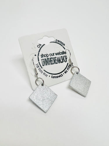 Silver Small Diamond Earrings