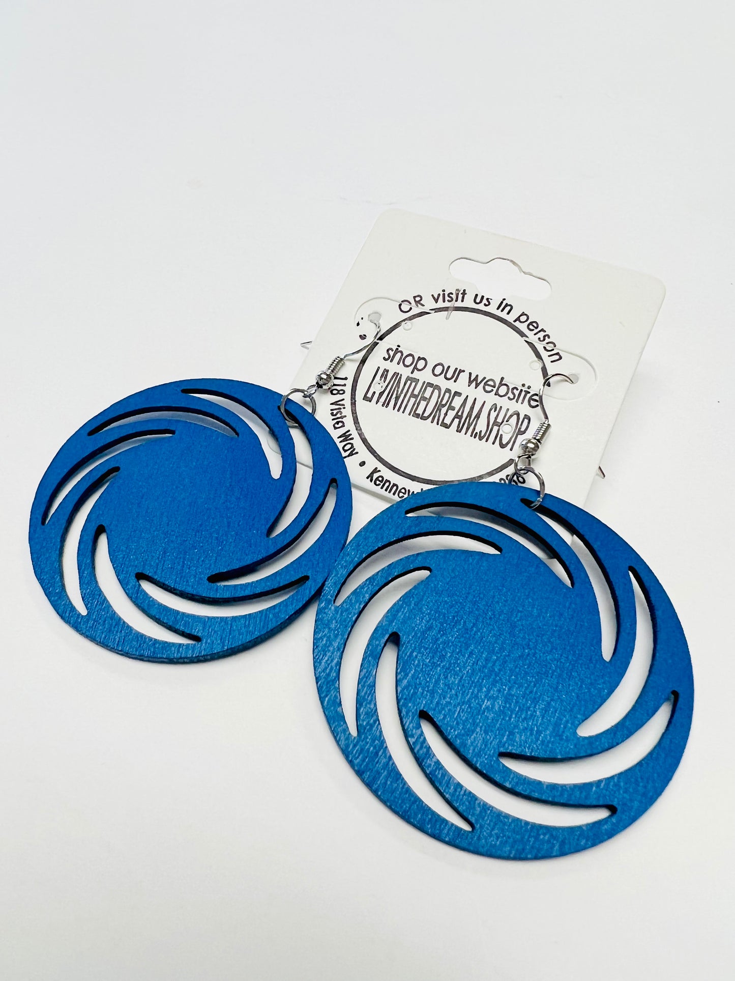 Royal Blue Round Earrings