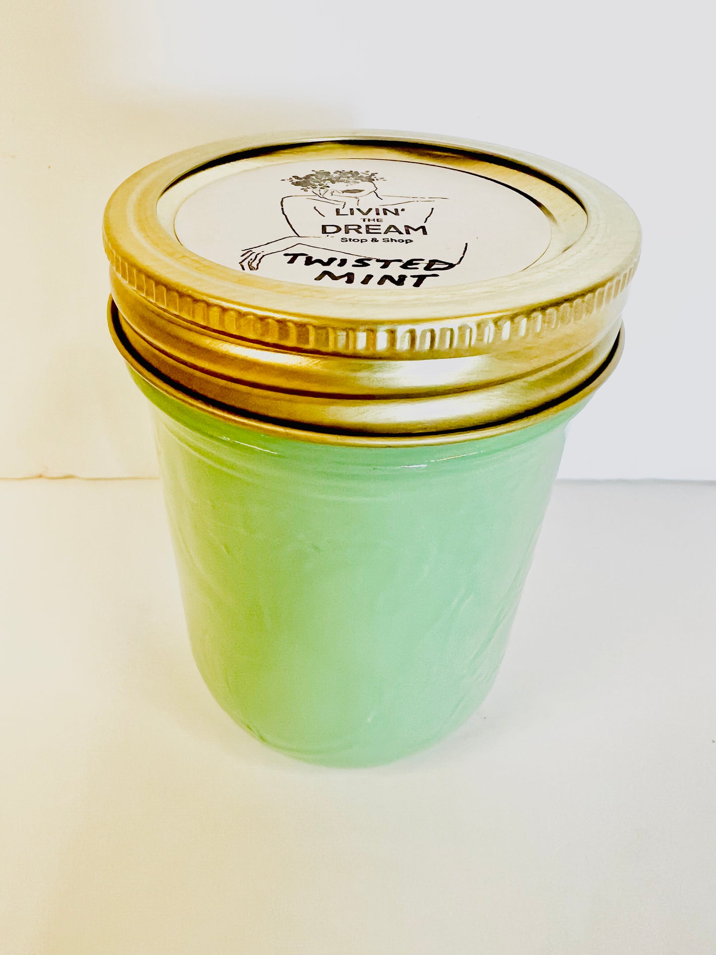 Twisted mint candle
