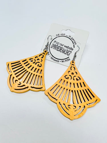 Yellow Fan Earrings