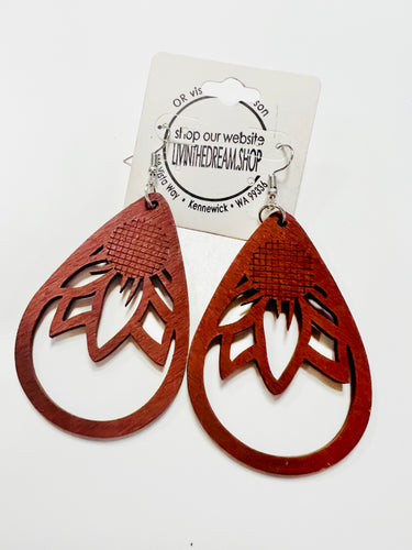 Brown Sunflower Earrings