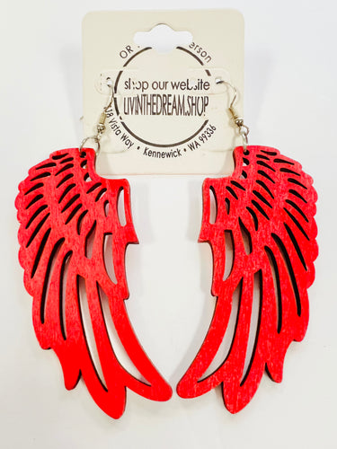 Red Angel Wings Earrings