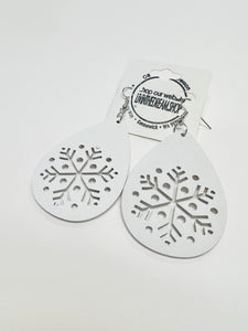 White Snowflake Earrings