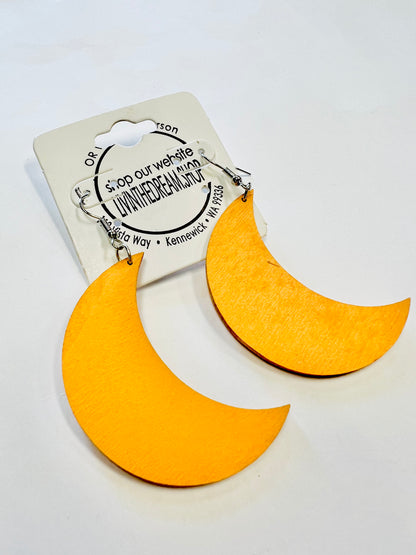 Halloween Yellow Moon Earrings
