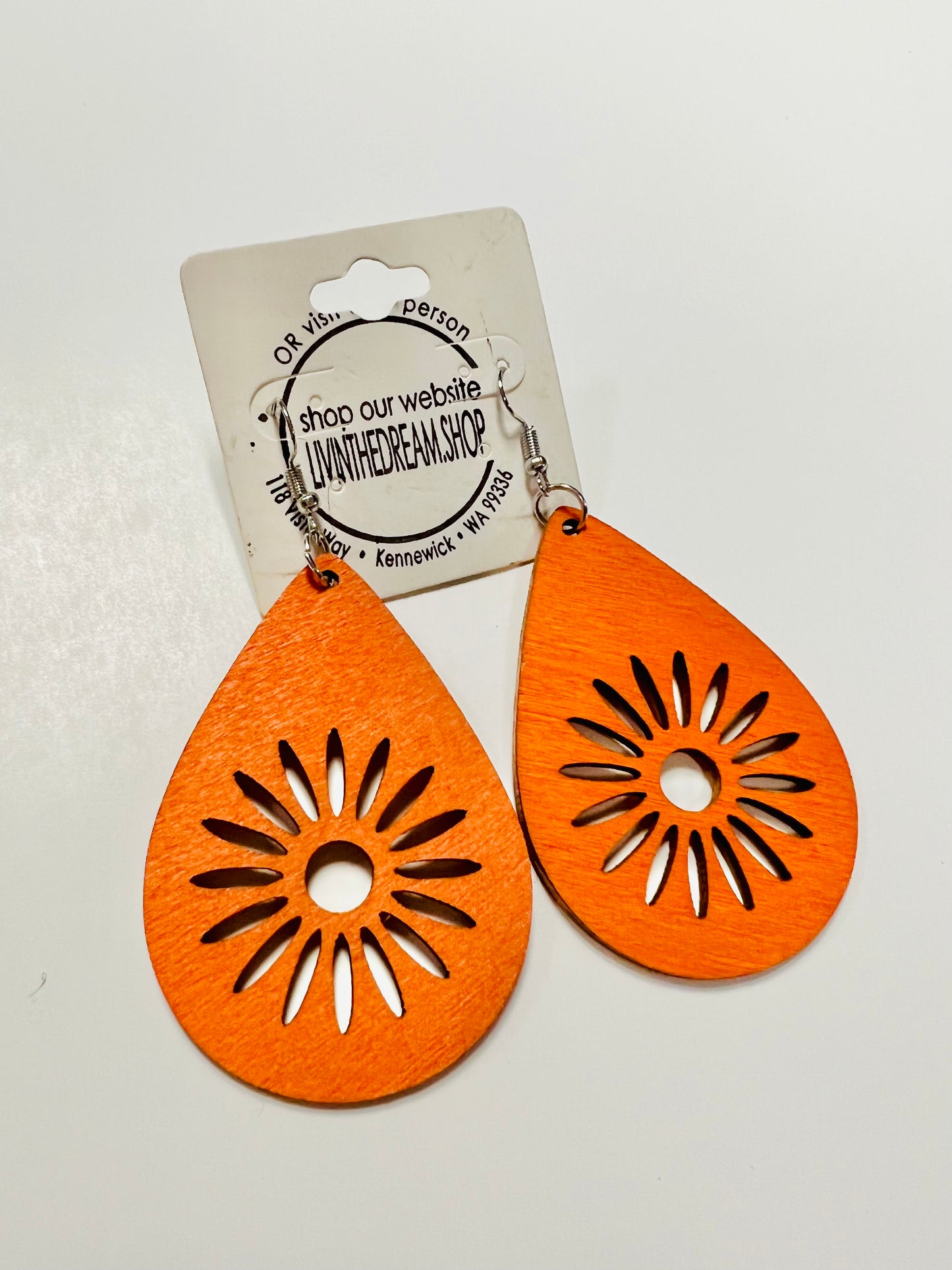 Orange Floral Earrings