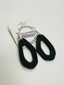 Flat Black Retro Earrings