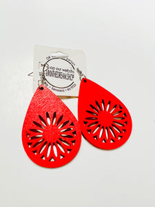 Red Flower Earrings