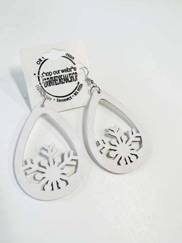 White Snowflake Earrings
