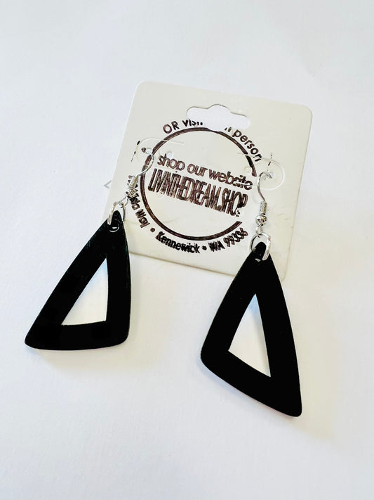 Black Retro Triangle earrings