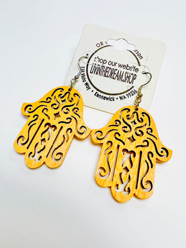 Handmade Yellow Hands Earrings