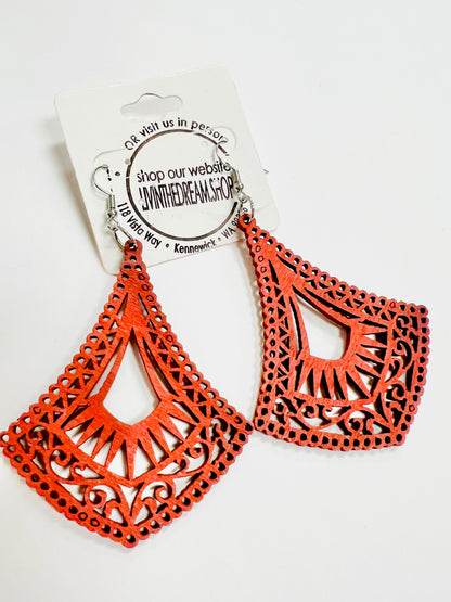 Orange Retro Earrings