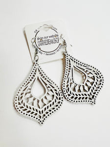 White Retro Earrings