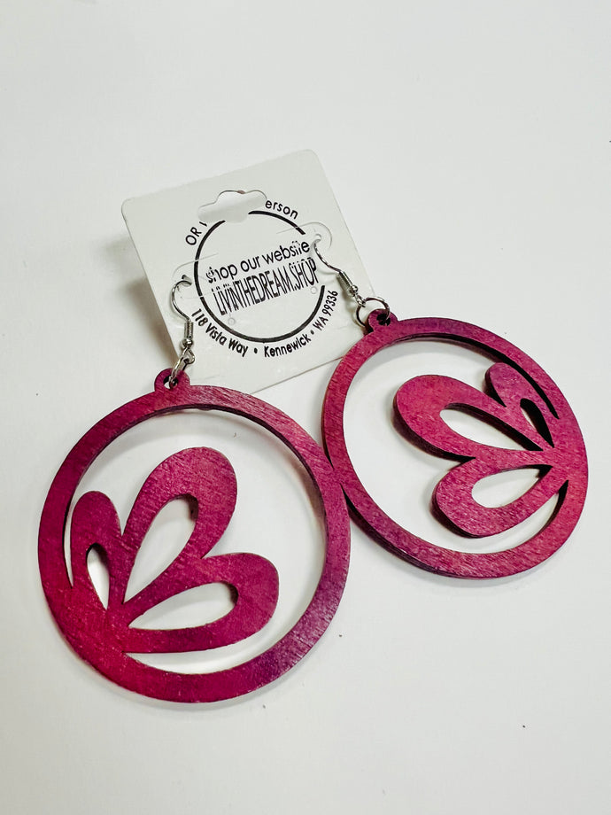 Mauve Retro Handmade Light Earrings