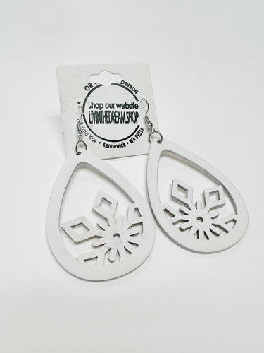 White Snowflake Earrings