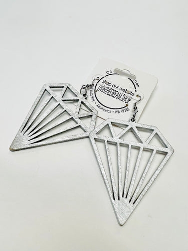 Silver Diamond Earrings