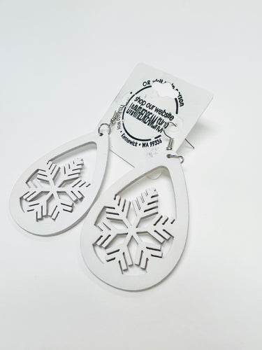 White Snowflake Earrings