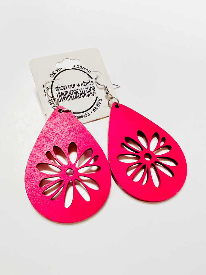 Pink Daisy Earrings