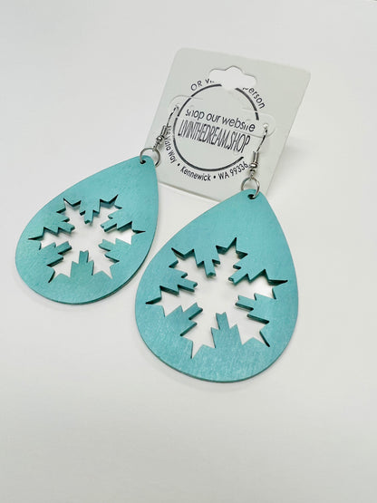 Blue Snowflake Earrings