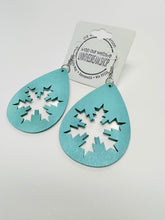 Load image into Gallery viewer, Blue Snowflake Earrings