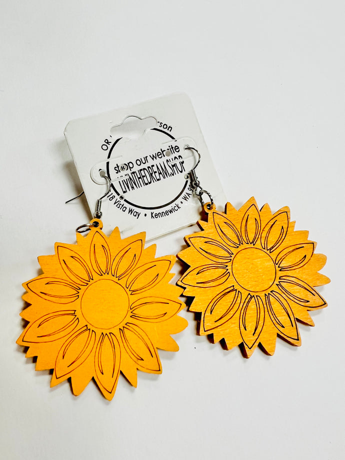 Yellow Sunflower Earrings