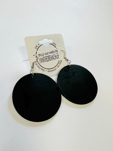 Black Circle Dangle  Earrings