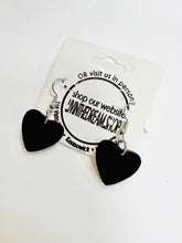 Load image into Gallery viewer, Black Heart Earrings